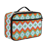 Turquoise Native American Pattern Print Portable Lunch Bag