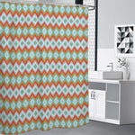 Turquoise Native American Pattern Print Premium Shower Curtain