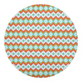 Turquoise Native American Pattern Print Round Blanket