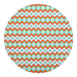 Turquoise Native American Pattern Print Round Blanket