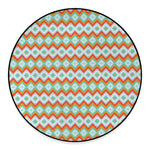 Turquoise Native American Pattern Print Round Floor Mat