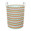 Turquoise Native American Pattern Print Round Laundry Basket