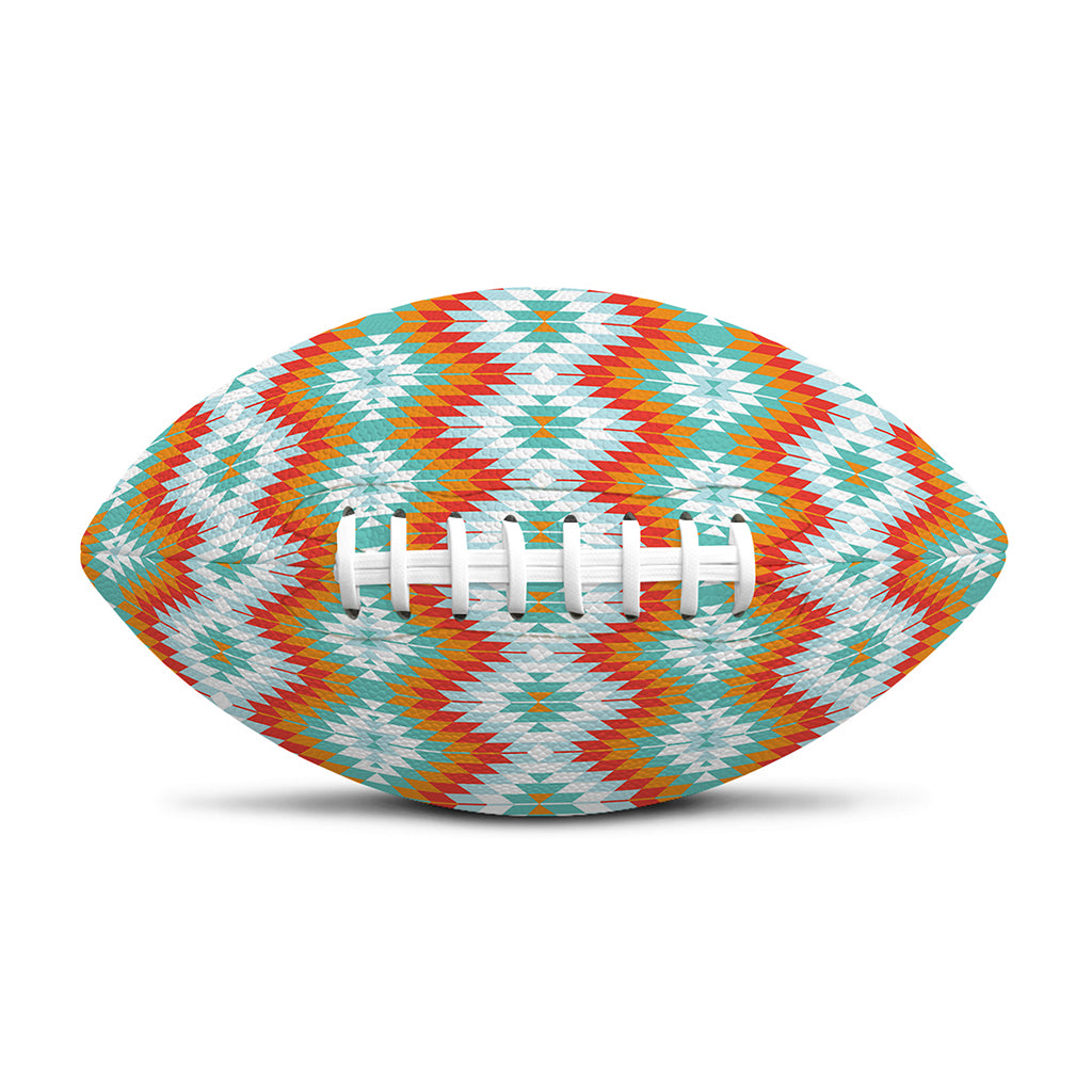 Turquoise Native American Pattern Print Rugby Ball