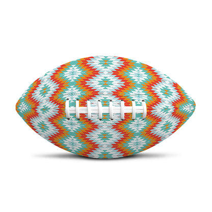 Turquoise Native American Pattern Print Rugby Ball