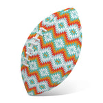 Turquoise Native American Pattern Print Rugby Ball