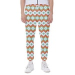Turquoise Native American Pattern Print Scuba Joggers