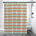 Turquoise Native American Pattern Print Shower Curtain