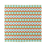 Turquoise Native American Pattern Print Silk Bandana