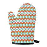 Turquoise Native American Pattern Print Single Oven Mitt