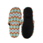 Turquoise Native American Pattern Print Slippers