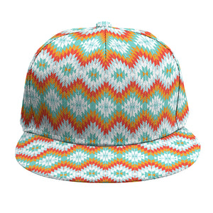 Turquoise Native American Pattern Print Snapback Cap