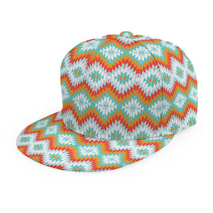 Turquoise Native American Pattern Print Snapback Cap