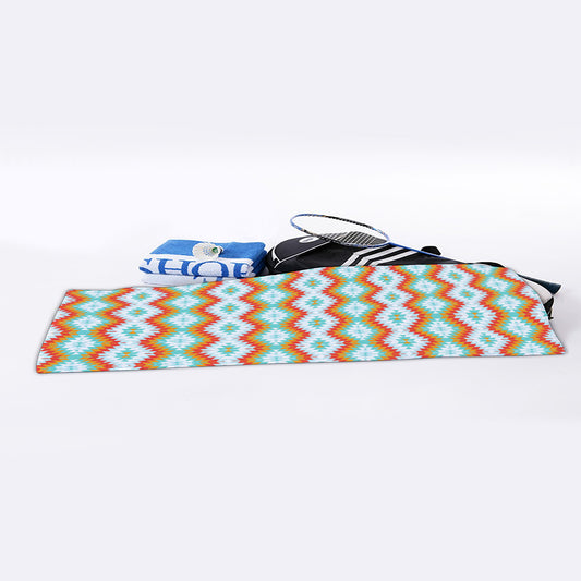 Turquoise Native American Pattern Print Sports Towel