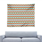 Turquoise Native American Pattern Print Tapestry