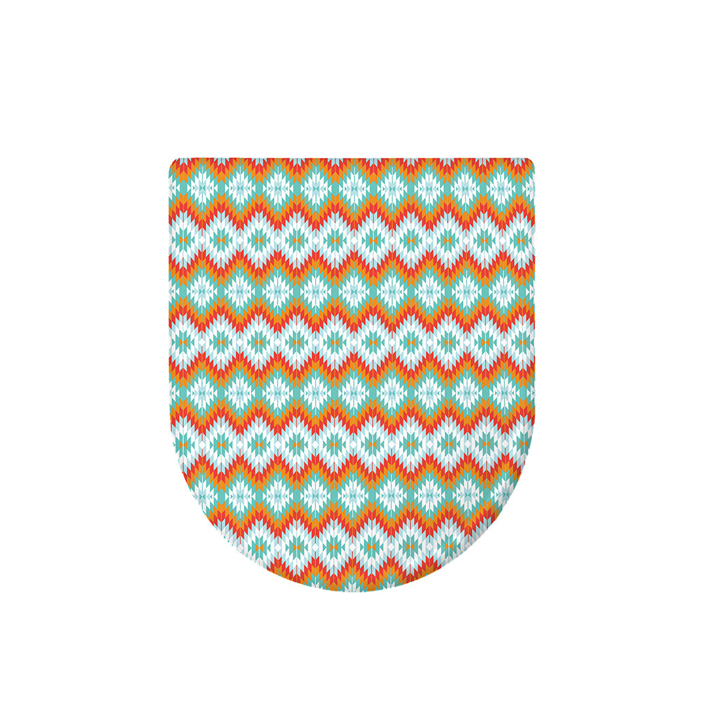 Turquoise Native American Pattern Print Toilet Lid Cover