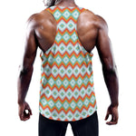 Turquoise Native American Pattern Print Training Tank Top
