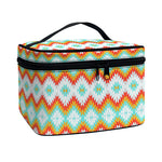 Turquoise Native American Pattern Print Travel Makeup Bag