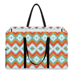 Turquoise Native American Pattern Print Utility Tote Bag