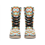 Turquoise Native American Pattern Print Winter Boots
