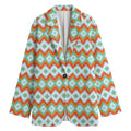 Turquoise Native American Pattern Print Women's Blazer
