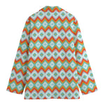 Turquoise Native American Pattern Print Women's Blazer