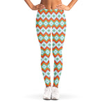 Turquoise Native American Pattern Print Women's Leggings