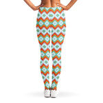 Turquoise Native American Pattern Print Women's Leggings