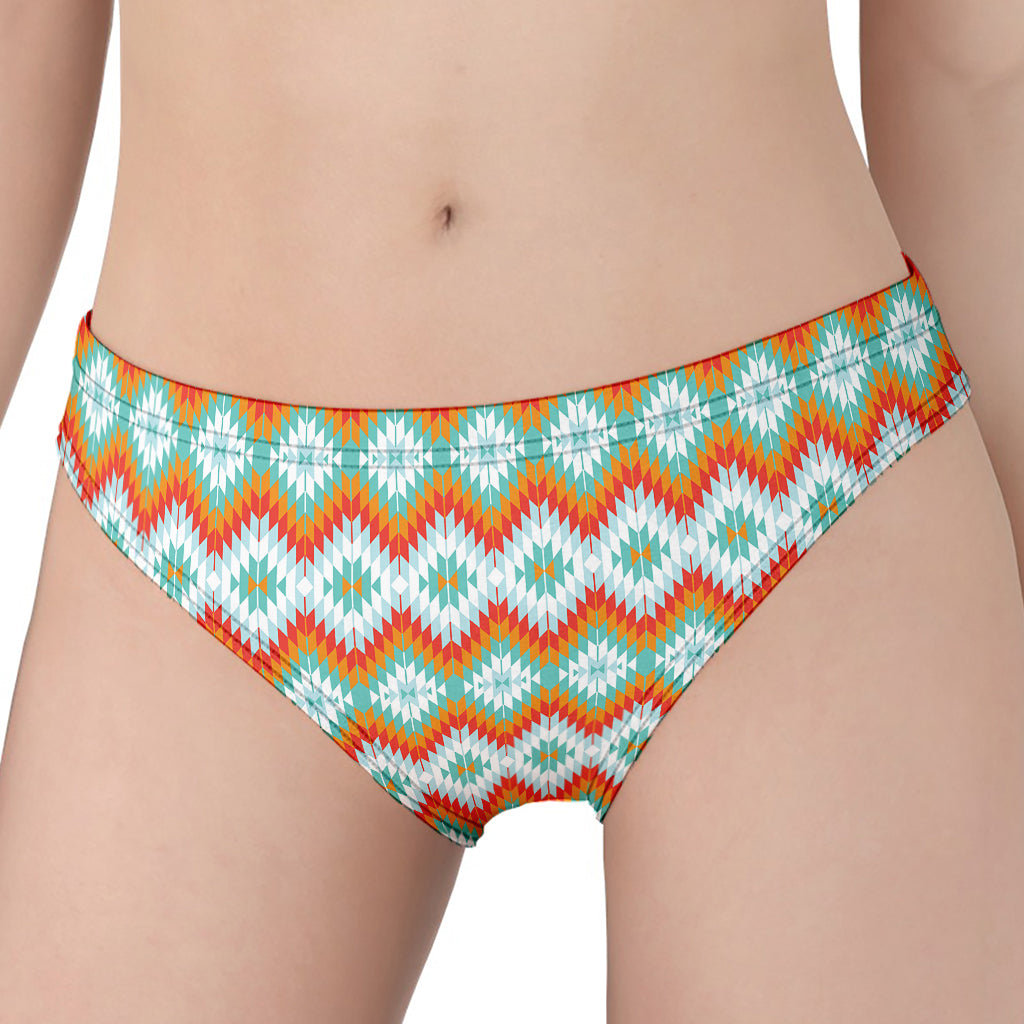 Turquoise Native American Pattern Print Women's Panties