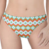 Turquoise Native American Pattern Print Women's Thong