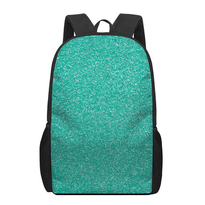 Turquoise (NOT Real) Glitter Print 17 Inch Backpack