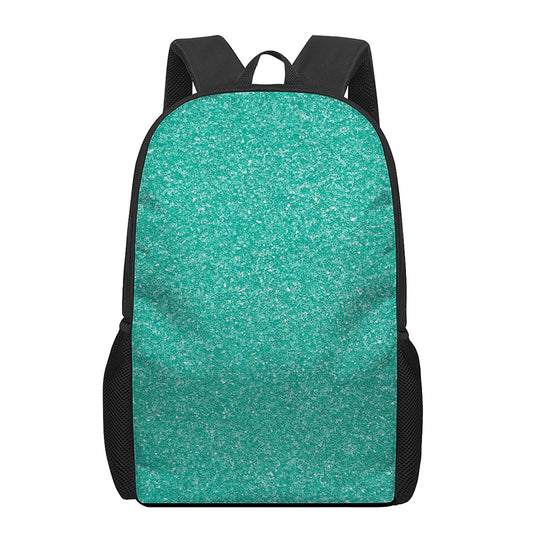 Turquoise (NOT Real) Glitter Print 17 Inch Backpack