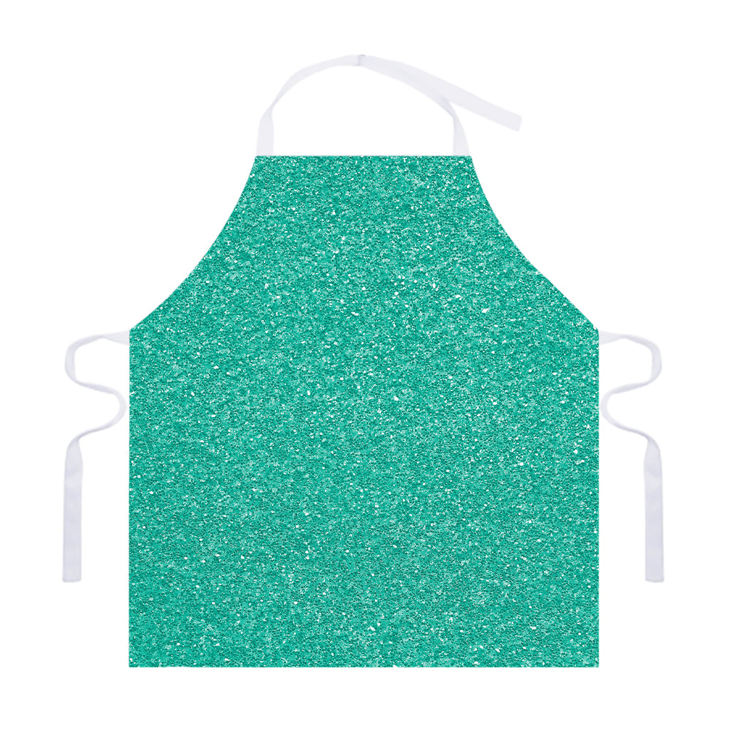 Turquoise (NOT Real) Glitter Print Adjustable Apron