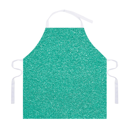 Turquoise (NOT Real) Glitter Print Adjustable Apron
