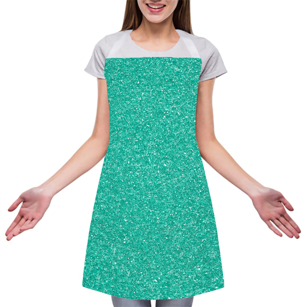 Turquoise (NOT Real) Glitter Print Adjustable Apron