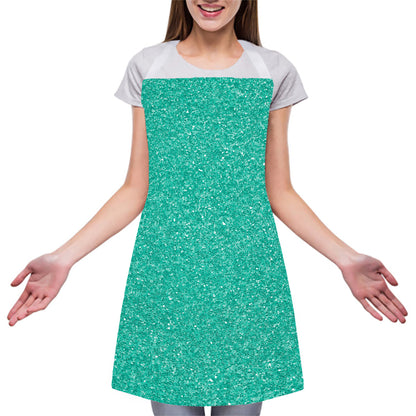 Turquoise (NOT Real) Glitter Print Adjustable Apron