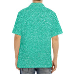 Turquoise (NOT Real) Glitter Print Aloha Shirt
