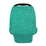 Turquoise (NOT Real) Glitter Print Baby Seat Cover