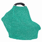 Turquoise (NOT Real) Glitter Print Baby Seat Cover