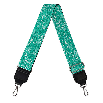 Turquoise (NOT Real) Glitter Print Bag Strap
