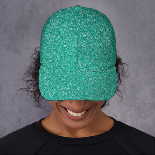 Turquoise (NOT Real) Glitter Print Baseball Cap