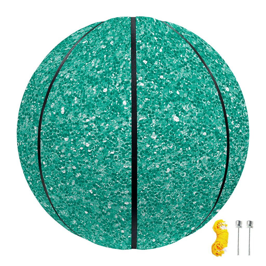 Turquoise (NOT Real) Glitter Print Basketball