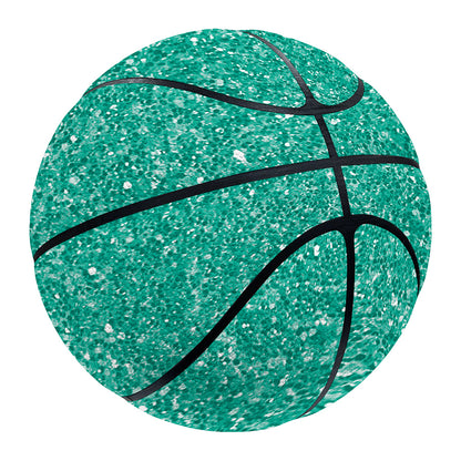 Turquoise (NOT Real) Glitter Print Basketball