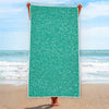 Turquoise (NOT Real) Glitter Print Beach Towel