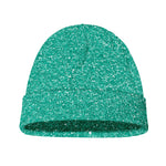 Turquoise (NOT Real) Glitter Print Beanie