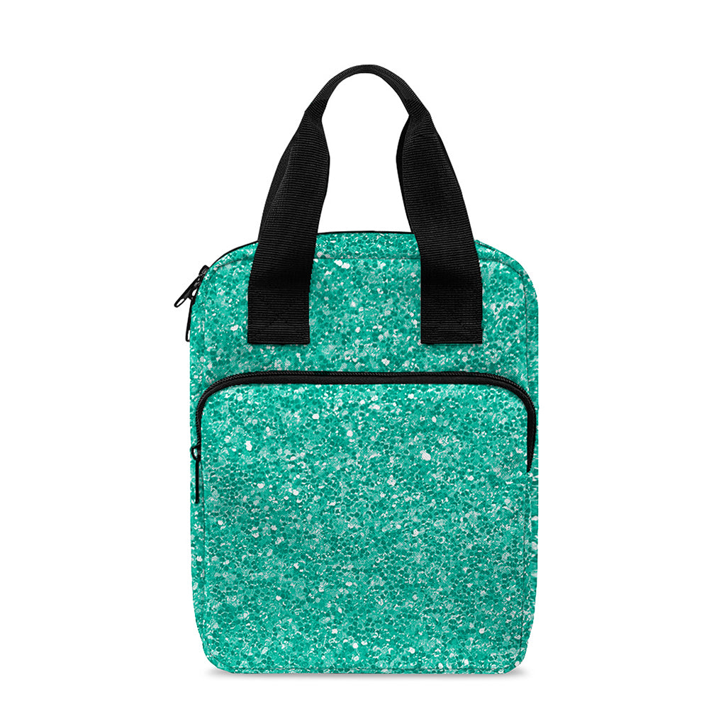 Turquoise (NOT Real) Glitter Print Bible Tote Bag