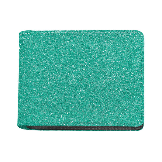 Turquoise (NOT Real) Glitter Print Bifold Wallet