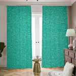 Turquoise (NOT Real) Glitter Print Blackout Pencil Pleat Curtains