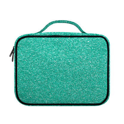 Turquoise (NOT Real) Glitter Print Briefcase Bible Bag