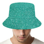 Turquoise (NOT Real) Glitter Print Bucket Hat