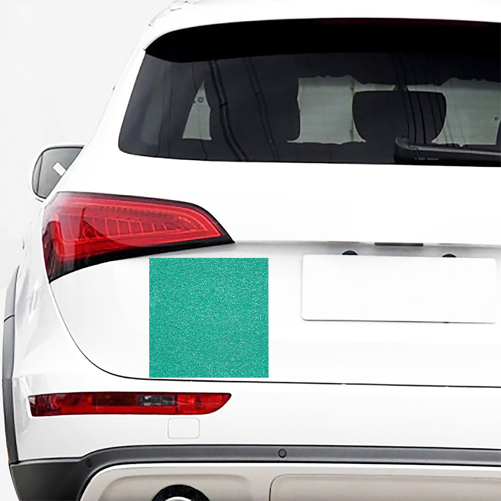Turquoise (NOT Real) Glitter Print Car Sticker